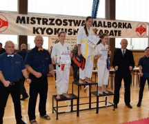 Zdjęcie - Zawodniczka płużnickiej Sekcji Karate Kyokushin na podium