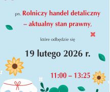 Zdjęcie - Szkolenie  „Rolniczy Handel Detaliczny – aktualny stan prawny”