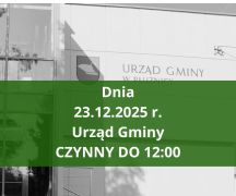Zdjęcie - Komunikat o godzinach pracy Urzędu